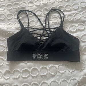 PINK Victoria's Secret Black Crisscross Bralette